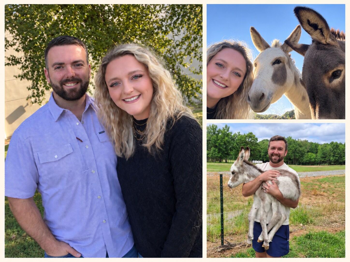 Brad and Jordyn Isenberg with animals at Iron Mountain Highlands
